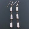 Orecchini In Argento 925 A Nodo Orafo Oro Rosa Con Opale Rosa Tubetti Sfaccettato A Mano