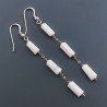 Orecchini In Argento 925 A Nodo Orafo Oro Rosa Con Opale Rosa Tubetti Sfaccettato A Mano