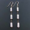 Orecchini In Argento 925 A Nodo Orafo Oro Rosa Con Opale Rosa Tubetti Sfaccettato A Mano
