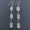 Orecchini In Argento 925 A Nodo Orafo Oro Rosa Con Quarzo Limone Milky Tubetti Sfaccettato A Mano