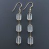Orecchini In Argento 925 A Nodo Orafo Dorato Con Quarzo Limone Milky Tubetti Sfaccettato A Mano