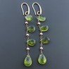 Orecchini In Argento 925 A Nodo Orafo Oro Rosa Con Olivina (Peridoto) Goccia Briolette Sfaccettato A Mano