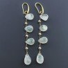 Orecchini In Argento 925 A Nodo Orafo Dorato Con Prehnite Goccia Briolette Sfaccettato A Mano