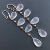 Orecchini In Argento 925 A Nodo Orafo Oro Rosa Con Quarzo Rosa Goccia Briolette Sfaccettato A Mano