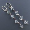 Orecchini In Argento 925 A Nodo Orafo Oro Rosa Con Ametista Verde (Prasiolite) Cubetti Sfaccettato A Mano