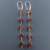 Orecchini In Argento 925 A Nodo Orafo Oro Rosa Con Granato Hessonite Cubetti Sfaccettato A Mano