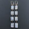 Orecchini In Argento 925 A Nodo Orafo Oro Rosa Con Labradorite Bianca Rettangolo Briolette Sfaccettato A Mano