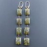 Orecchini In Argento 925 A Nodo Orafo Oro Rosa Con Olivina (Peridoto) Rettangolo Briolette Sfaccettato A Mano