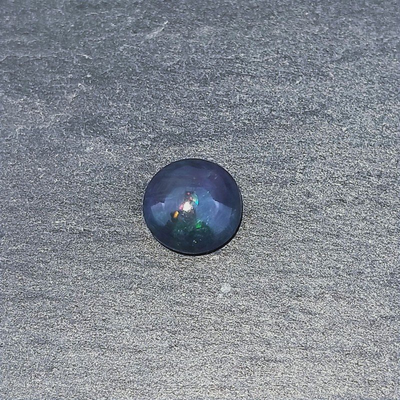 Opale Nero Welo Forma Tondo Cabochon Liscio A Mano 6X3mm 0,65 Carati 1pz