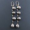 Orecchini In Argento 925 A Nodo Orafo Oro Rosa Con Pirite Naturale Goccia Briolette Sfaccettato A Mano