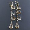 Orecchini In Argento 925 A Nodo Orafo Dorato Con Quarzo Citrino Goccia Briolette Sfaccettato A Mano