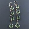Orecchini In Argento 925 A Nodo Orafo Oro Rosa Con Ametista Verde Idrotermale Goccia Briolette Sfaccettato A Mano