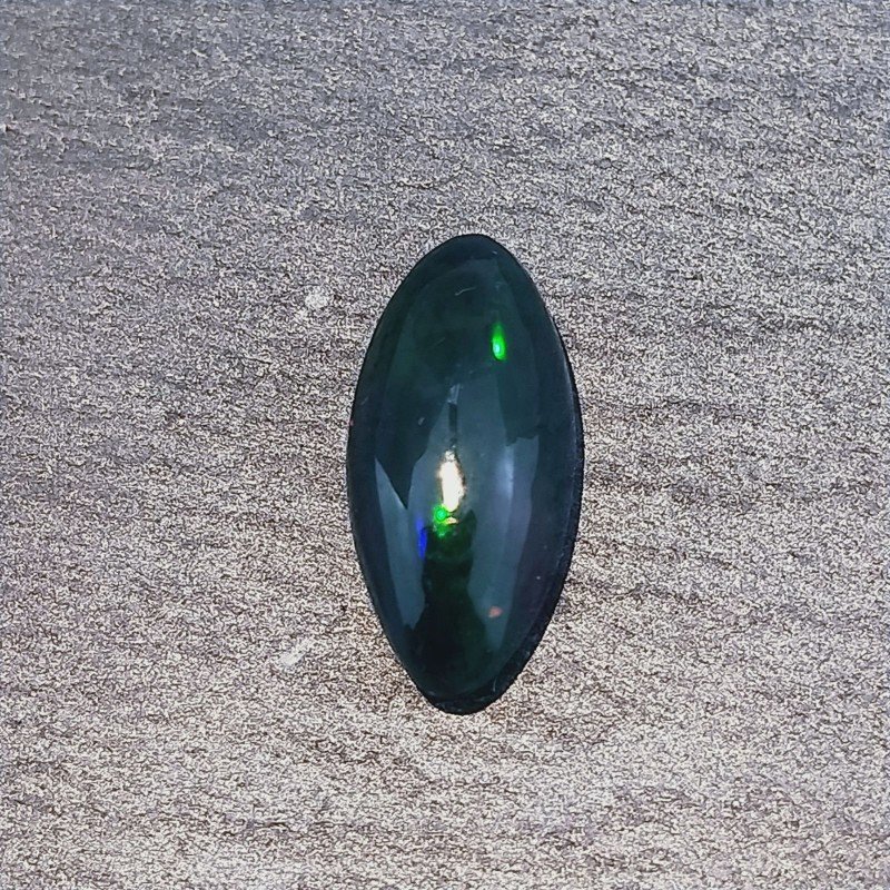 Opale Nero Welo Forma Navetta Cabochon Liscio A Mano 12X6X4mm 1,35 Carati 1pz