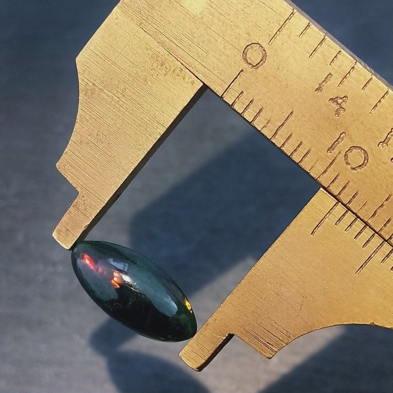 Opale Nero Welo Forma Navetta Cabochon Liscio A Mano 12X6X4mm 1,35 Carati 1pz