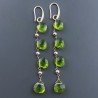 Orecchini In Argento 925 A Nodo Orafo Oro Rosa Con Olivina (Peridoto) Idrotermale Goccia Briolette Sfaccettato A Mano