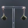 Orecchini Graffetta In Argento 925 A Nodo Orafo Oro Rosa Con Serpentite Diamante Briolette Sfaccettato A Mano