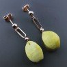 Orecchini Graffetta In Argento 925 A Nodo Orafo Oro Rosa Con Giada Limone Goccia Twist Briolette Sfaccettato A Mano