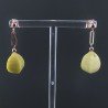 Orecchini Graffetta In Argento 925 A Nodo Orafo Oro Rosa Con Giada Limone Goccia Twist Briolette Sfaccettato A Mano