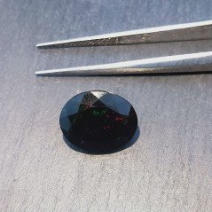 Opale Nero Forma Ovale Sfaccettato A Mano Gemma Sciolte 13X11X7mm 3,95 Carati 1pz