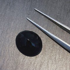Opale Nero Forma Ovale Sfaccettato A Mano Gemma Sciolte 13X11X7mm 3,95 Carati 1pz