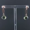 Orecchini Graffetta In Argento 925 A Nodo Orafo Oro Rosa Con Ametista Verde Idrotermale Goccia Briolette Sfaccettato A Mano