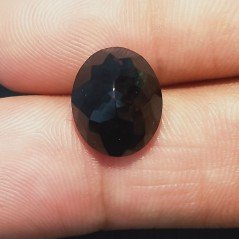Opale Nero Forma Ovale Sfaccettato A Mano Gemma Sciolte 13X11X7mm 3,95 Carati 1pz