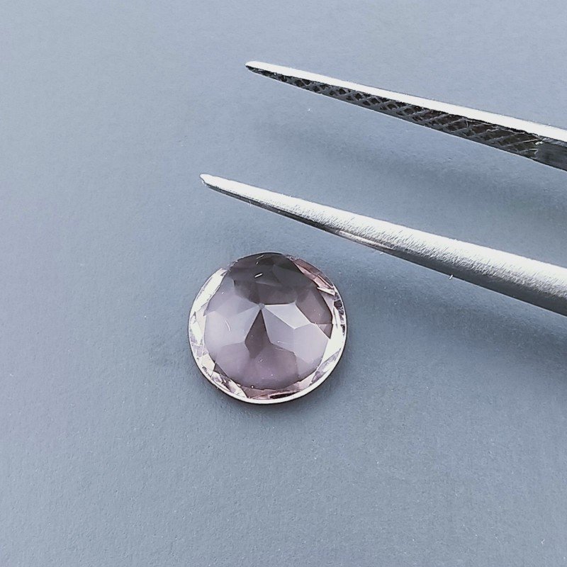 Rodolite Idrotermale Forma Tondo Sfaccetata A Mano Gemma Sciolte 8X3mm 1,40 Carati 1pz