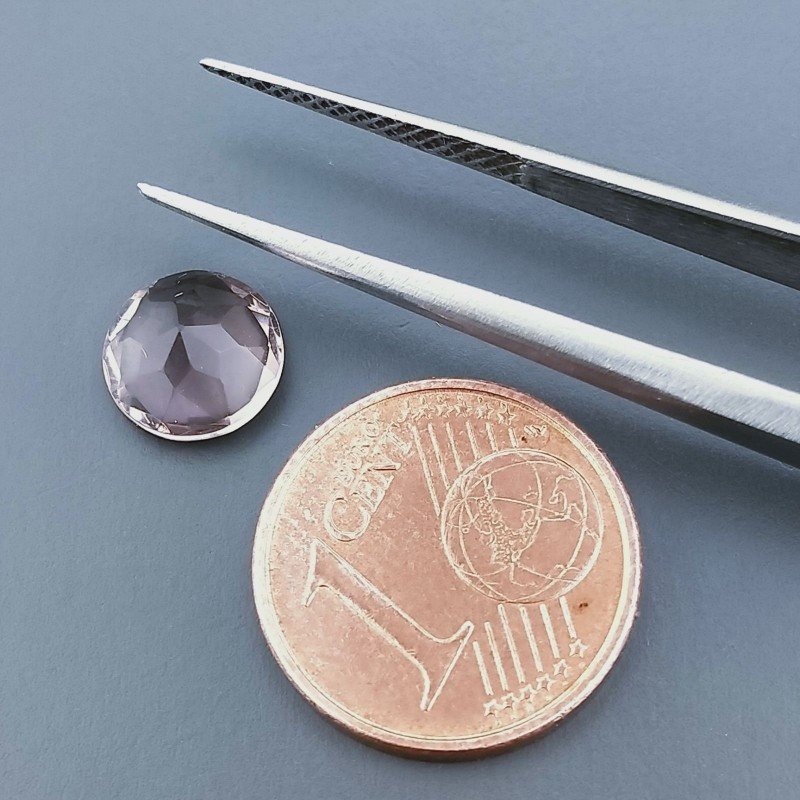Rodolite Idrotermale Forma Tondo Sfaccetata A Mano Gemma Sciolte 8X3mm 1,40 Carati 1pz