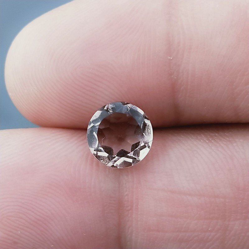 Rodolite Idrotermale Forma Tondo Sfaccetata A Mano Gemma Sciolte 8X3mm 1,40 Carati 1pz