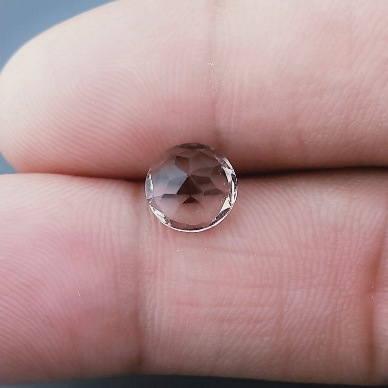 Rodolite Idrotermale Forma Tondo Sfaccetata A Mano Gemma Sciolte 8X3mm 1,40 Carati 1pz