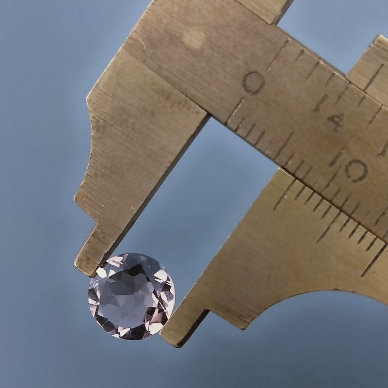 Rodolite Idrotermale Forma Tondo Sfaccetata A Mano Gemma Sciolte 8X3mm 1,40 Carati 1pz
