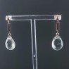 Orecchini Graffetta In Argento 925 A Nodo Orafo Oro Rosa Con Ametista Verde (Prasiolite) Goccia Briolette Sfaccettato A Mano