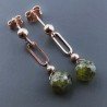 Orecchini Graffetta In Argento 925 A Nodo Orafo Dorato Con Olivina (Peridoto) Cipolla Goccia Briolette Sfaccettato A Mano