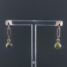 Orecchini Graffetta In Argento 925 A Nodo Orafo Dorato Con Olivina (Peridoto) Cipolla Goccia Briolette Sfaccettato A Mano