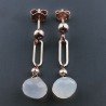 Orecchini Graffetta In Argento 925 A Nodo Orafo Dorato Con Pietra Di Luna (Adularia) Cipolla Goccia Briolette Sfaccettato A Mano