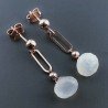Orecchini Graffetta In Argento 925 A Nodo Orafo Dorato Con Pietra Di Luna (Adularia) Cipolla Goccia Briolette Sfaccettato A Mano