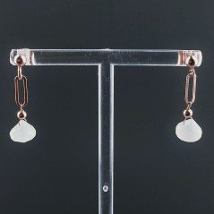 Orecchini Graffetta In Argento 925 A Nodo Orafo Dorato Con Pietra Di Luna (Adularia) Cipolla Goccia Briolette Sfaccettato A Mano