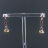 Orecchini Graffetta In Argento 925 A Nodo Orafo Oro Rosa Con Quarzo Birra Cipolla Goccia Briolette Sfaccettato A Mano