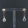 Orecchini Graffetta In Argento 925 A Nodo Orafo Dorato Con Cristallo Di Rocca Cipolla Goccia Briolette Sfaccettato A Mano