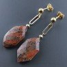 Orecchini Graffetta In Argento 925 A Nodo Orafo Dorato Con Unakite Naturale Pentagon Briolette Sfaccettato A Mano