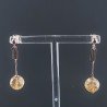 Orecchini Graffetta In Argento 925 A Nodo Orafo Oro Rosa ConQuarzo Citrino Tondo Sfaccettato A Mano