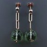 Orecchini Graffetta In Argento 925 A Nodo Orafo Oro Rosa Con Ametista Verde Idrotermale Tondo Sfaccettato A Mano