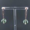 Orecchini Graffetta In Argento 925 A Nodo Orafo Oro Rosa Con Ametista Verde Idrotermale Tondo Sfaccettato A Mano