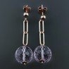Orecchini Graffetta In Argento 925 A Nodo Orafo Oro Rosa Con Morganite Idrotermale Tondo Sfaccettato A Mano