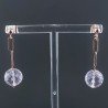 Orecchini Graffetta In Argento 925 A Nodo Orafo Oro Rosa Con Morganite Idrotermale Tondo Sfaccettato A Mano
