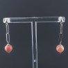 Orecchini Graffetta In Argento 925 A Nodo Orafo Rodiato Con Pietra Di Luna Chocolate Tondo Sfaccettato A Mano