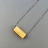 Collana Girocollo Con Catena Brunito Argento 925 E Calcite Gialla Taglio Cilindro Sfaccettato A Mano 1Pz