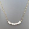 Collana Girocollo Con Catena Dorato Argento 925 E Pietra Di Luna (Adularia) Taglio Rondelle Sfaccettato A Mano 1Pz