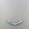Collana Girocollo Con Catena Dorato Argento 925 E Apatite Grezzo Naturale Taglio Tondo Sfaccettato A Mano 1Pz