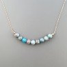 Collana Girocollo Con Catena Dorato Argento 925 E Apatite Grezzo Naturale Taglio Tondo Sfaccettato A Mano 1Pz